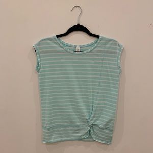 Ivivva - light blue and white striped top